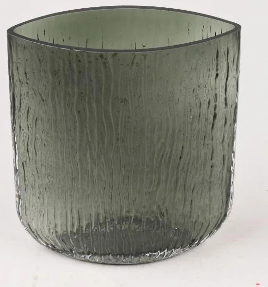 Truncated Oval Cylindrical Glass Vase30x9x16 cm